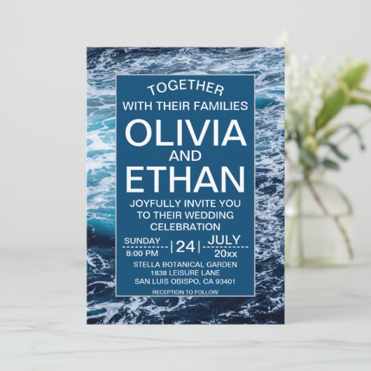 Uitnodiging tot het uitzenden van tropisch zee (Staand voorkant)