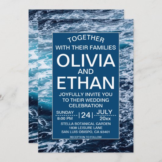 Uitnodiging tot het uitzenden van tropisch zee (Voorkant / Achterkant)