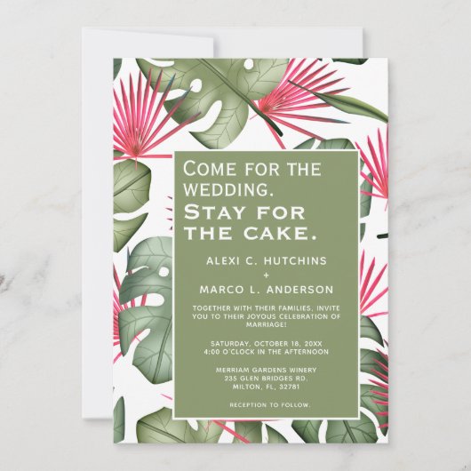 Uitnodiging tot het uitzenden van tropische bruilo (Voorkant)