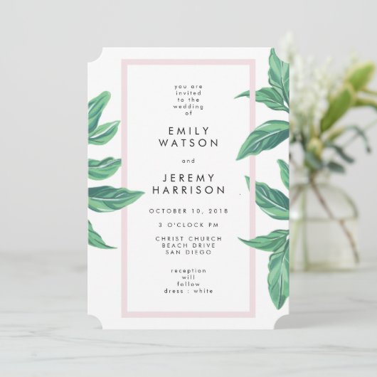 Uitnodiging tot het uitzenden van tropische strand (Staand voorkant)