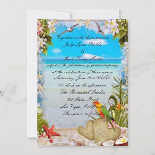 Uitnodiging tot het uitzenden van tropische strate (Voorkant)