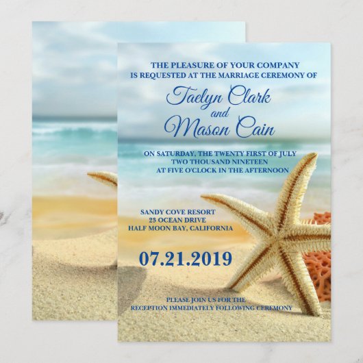 Uitnodiging tot het uitzenden van tropische wedden (Voorkant / Achterkant)