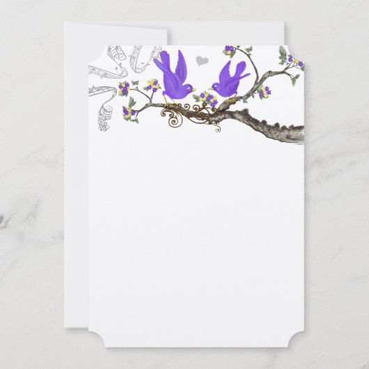 uitnodiging tot het uitzenden van vogels, geel en (Achterkant)