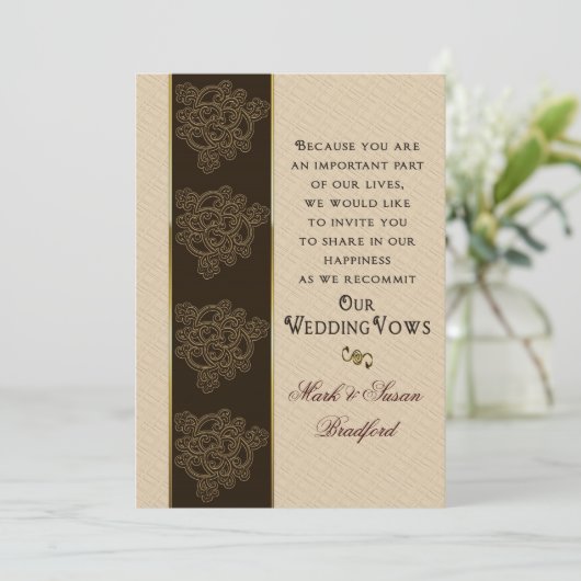 Uitnodiging tot het uitzenden van weduwen - bruin/ (Staand voorkant)