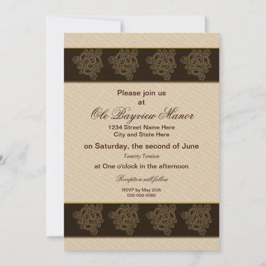 Uitnodiging tot het uitzenden van weduwen - bruin/ (Achterkant)