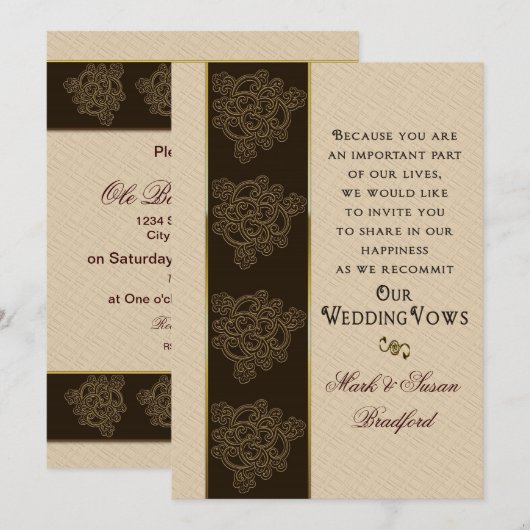 Uitnodiging tot het uitzenden van weduwen - bruin/ (Voorkant / Achterkant)