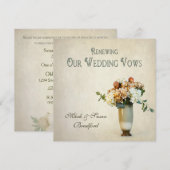 Uitnodiging tot het uitzenden van weduwen - Floral (Voorkant / Achterkant)