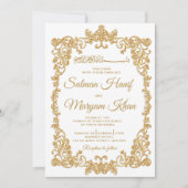 Uitnodiging tot het uitzenden van witte en goudgre (Voorkant)