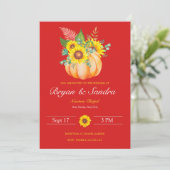 Uitnodiging tot het uitzenden van zonnebloemen en  (Staand voorkant)