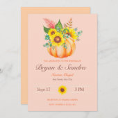 Uitnodiging tot het uitzenden van zonnebloemen en  (Voorkant / Achterkant)