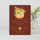 Uitnodiging tot het uitzenden van zonnebloemen en  (Staand voorkant)