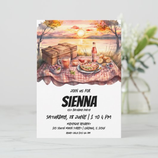 Uitnodiging tot het uitzicht van de zomerPicnic (Staand voorkant)