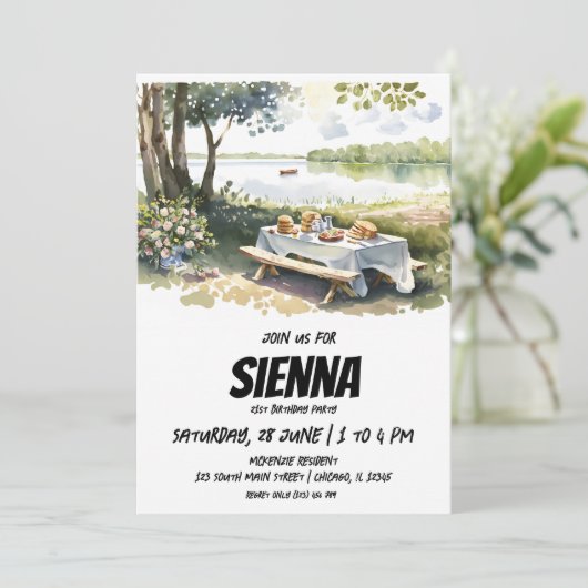 Uitnodiging tot het uitzicht van de zomerPicnic (Staand voorkant)