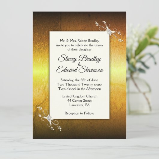 Uitnodiging tot het verbranden van Yellow Haze Wed (Staand voorkant)