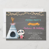 Uitnodiging tot het verjaardagsthema Panda (Voorkant)
