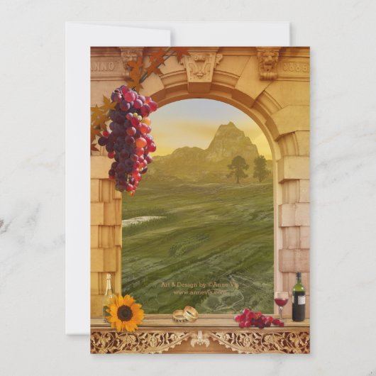 Uitnodiging tot het Verloving van wijnsteenwijn (Achterkant)