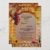 Uitnodiging tot het Verloving van wijnsteenwijn (Voorkant / Achterkant)