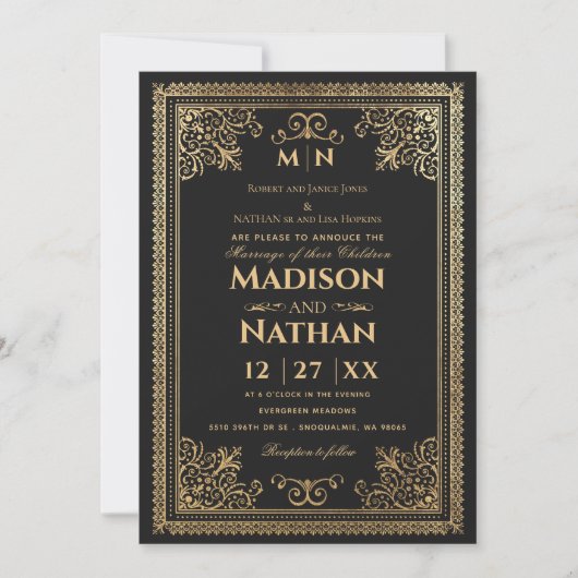  uitnodiging tot het Victoriaans huwelijk van Goth (Voorkant)