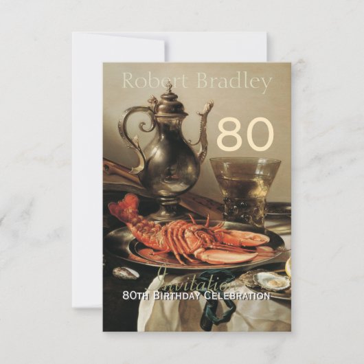 uitnodiging tot het vieren van de 80e verjaardag  (Voorkant)