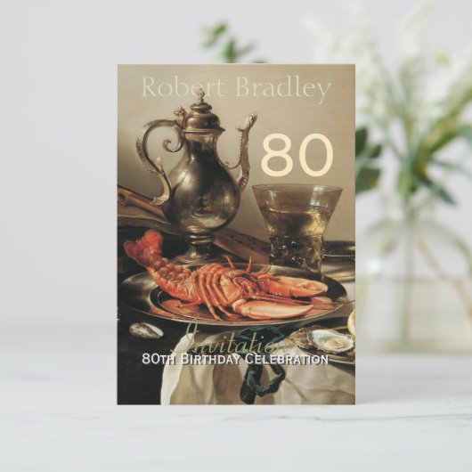 uitnodiging tot het vieren van de 80e verjaardag (Staand voorkant)