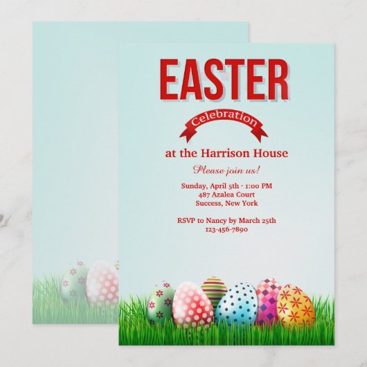 Uitnodiging tot het vieren van Pasen (Voorkant / Achterkant)