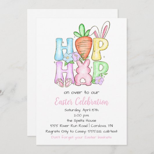 Uitnodiging tot het vieren van Pasen (Voorkant / Achterkant)