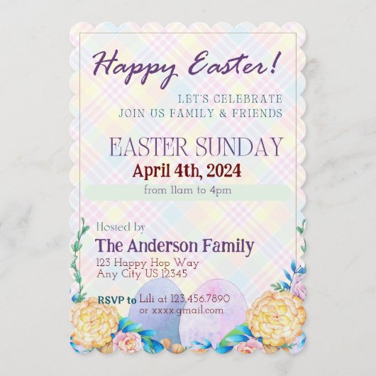 Uitnodiging tot het vieren van Pasen (Voorkant)