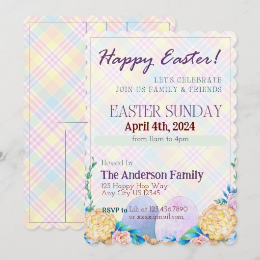 Uitnodiging tot het vieren van Pasen (Voorkant / Achterkant)
