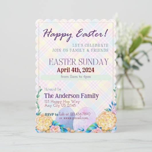 Uitnodiging tot het vieren van Pasen (Staand voorkant)