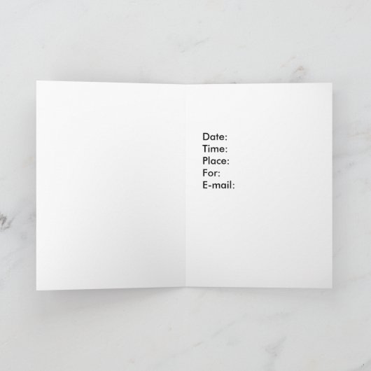 Uitnodiging tot het Vrijgezellenfeest met Paraplu' (Binnen)