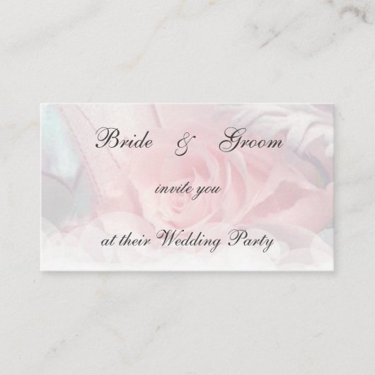 Uitnodiging tot het zachte roze weddenschap informatiekaartje (Voorkant)