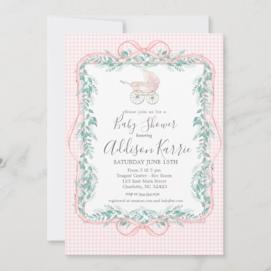 Uitnodiging tot het Zuidelijke baby van Preppy bab (Voorkant)