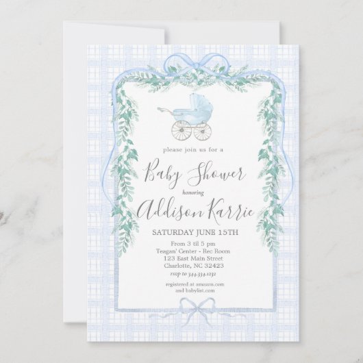 Uitnodiging tot het Zuidelijke baby van Preppy bab (Voorkant)