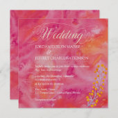 Uitnodiging tot hete kleuren-Romantische bruiloft (Voorkant / Achterkant)