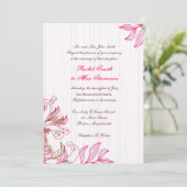 Uitnodiging tot hete roze en bruine bruiloft (Staand voorkant)