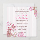 Uitnodiging tot hete roze en bruine bruiloft (Voorkant)