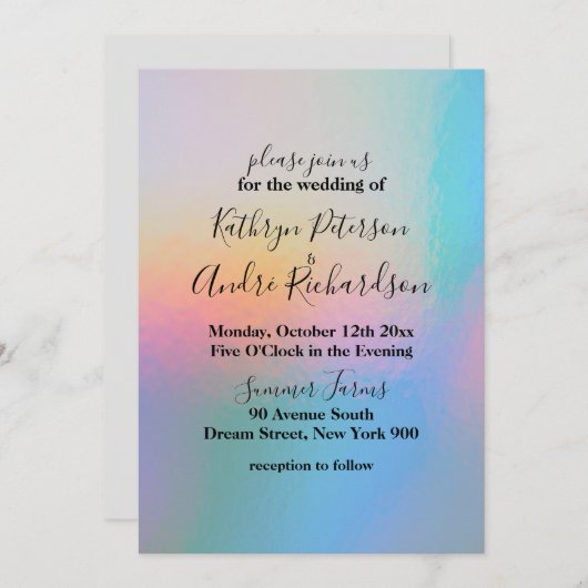 Uitnodiging tot holografisch huwelijk (Voorkant / Achterkant)