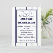 Uitnodiging tot honkbal Pinstripes (Staand voorkant)