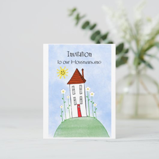 uitnodiging tot huishouden briefkaart (Staand voorkant)