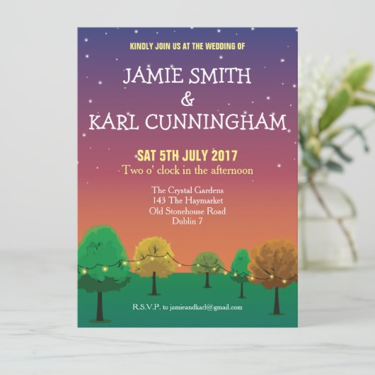 Uitnodiging tot huwelijk (Staand voorkant)