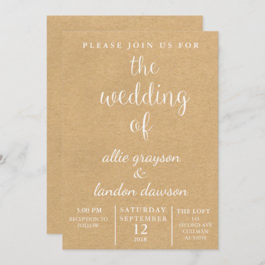 Uitnodiging tot huwelijk (Voorkant / Achterkant)