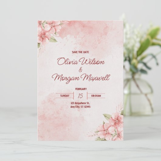 Uitnodiging tot huwelijk (Staand voorkant)