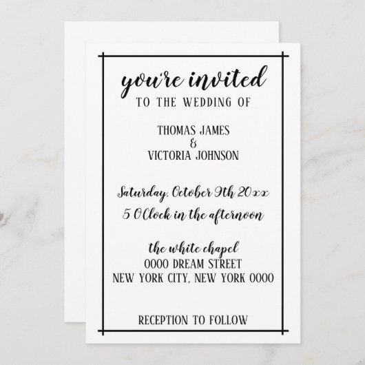 Uitnodiging tot huwelijk (Voorkant / Achterkant)