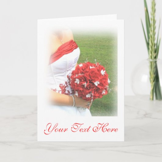 Uitnodiging tot huwelijk - Bride w. Bouquet (Voorkant)