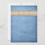 Uitnodiging tot huwelijk | Denim, Lace, Burlap (Achterkant)