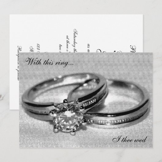 Uitnodiging tot huwelijk diamanten bruiloft (Voorkant / Achterkant)