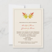 Uitnodiging tot huwelijk - eikenhouten bladeren (Voorkant)