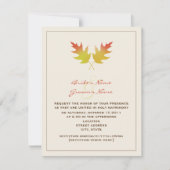 Uitnodiging tot huwelijk - eikenhouten bladeren (Voorkant)