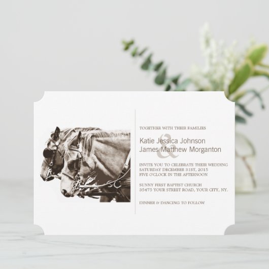 Uitnodiging tot huwelijk in klassieke vorm (Staand voorkant)