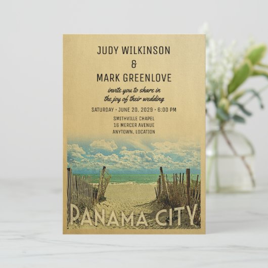 Uitnodiging tot huwelijk in Panama City (Staand voorkant)